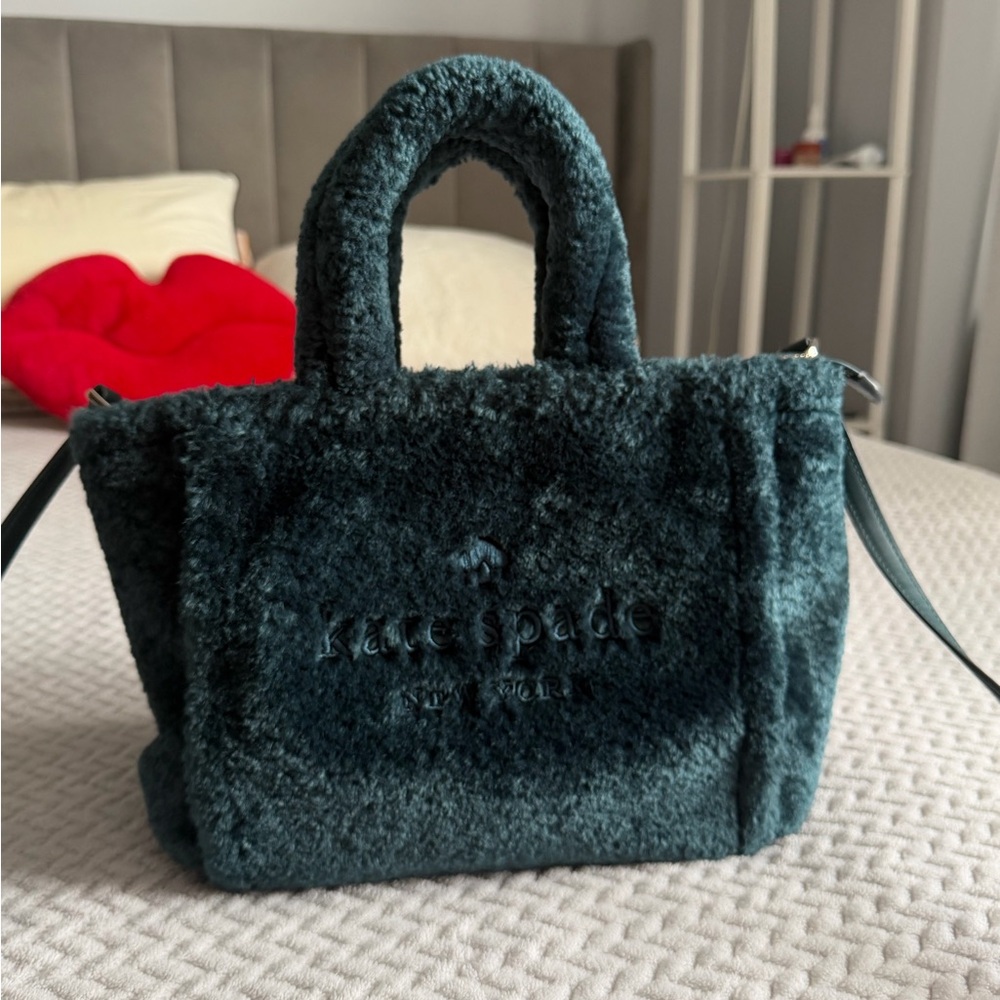 kate spade New York Teal Plush Mini Tote Bag